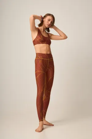 Σετ γυμναστικής με burgundy leaves print | Βουργουνδί