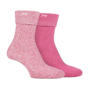 2 Pack Ladies Turn Cuff Boot Socks | Performance Polyester Walking Socks
