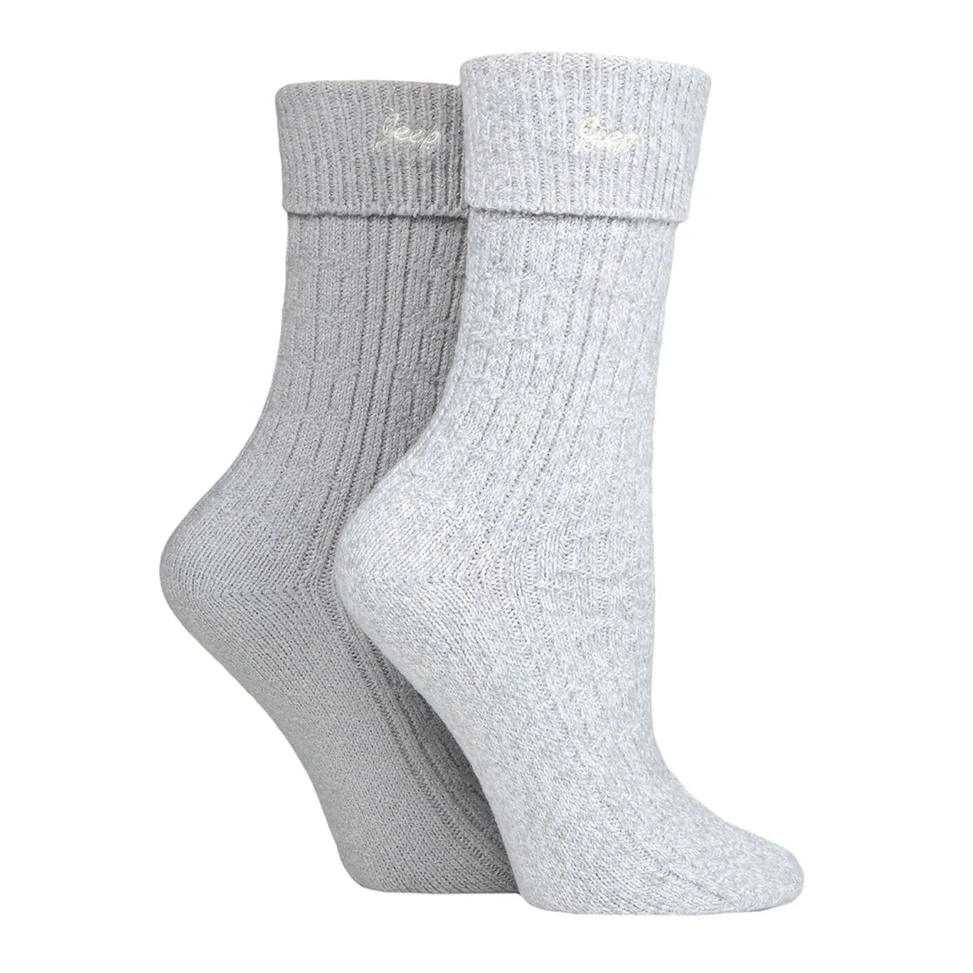2 Pack Ladies Turn Cuff Boot Socks | Performance Polyester Walking Socks