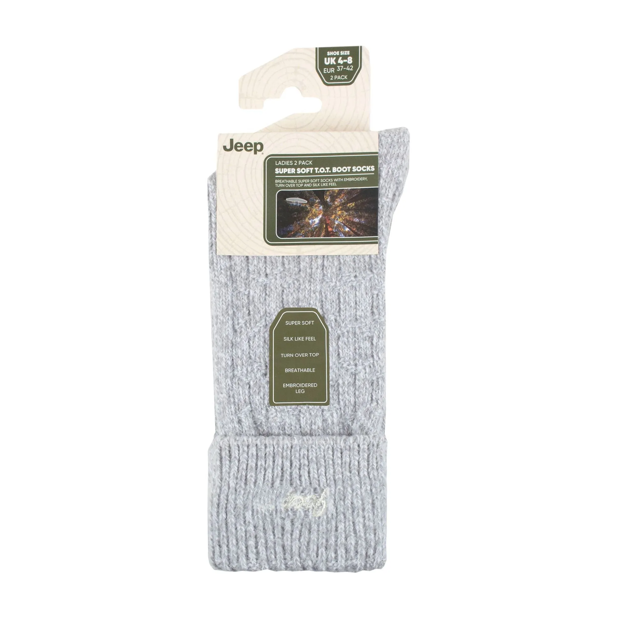 2 Pack Ladies Turn Cuff Boot Socks | Performance Polyester Walking Socks