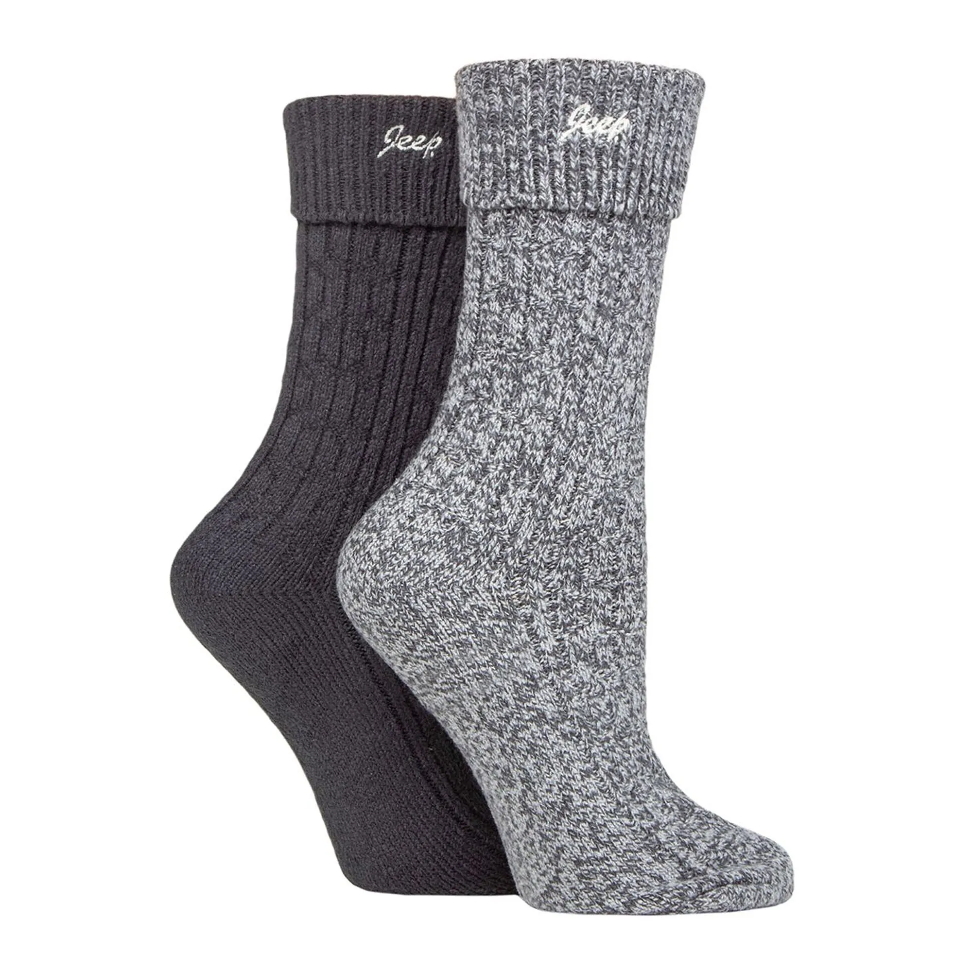 2 Pack Ladies Turn Cuff Boot Socks | Performance Polyester Walking Socks