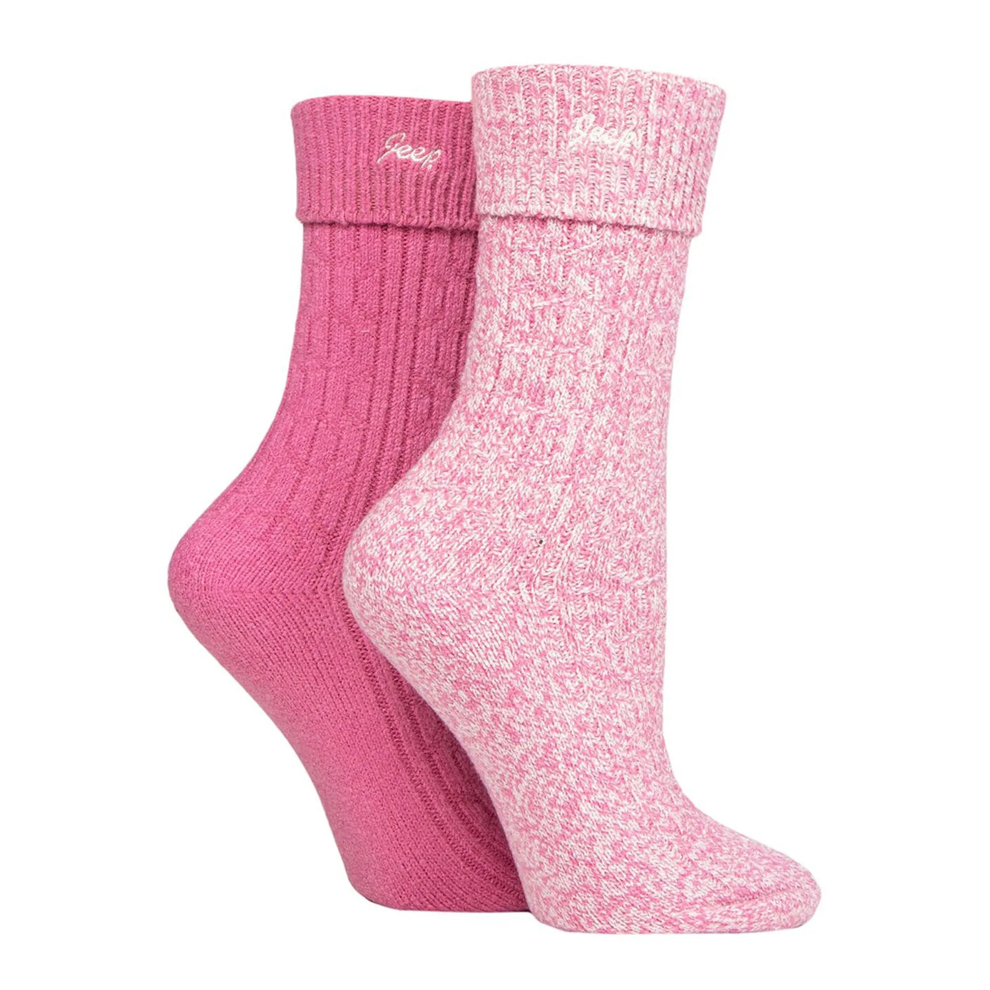 2 Pack Ladies Turn Cuff Boot Socks | Performance Polyester Walking Socks
