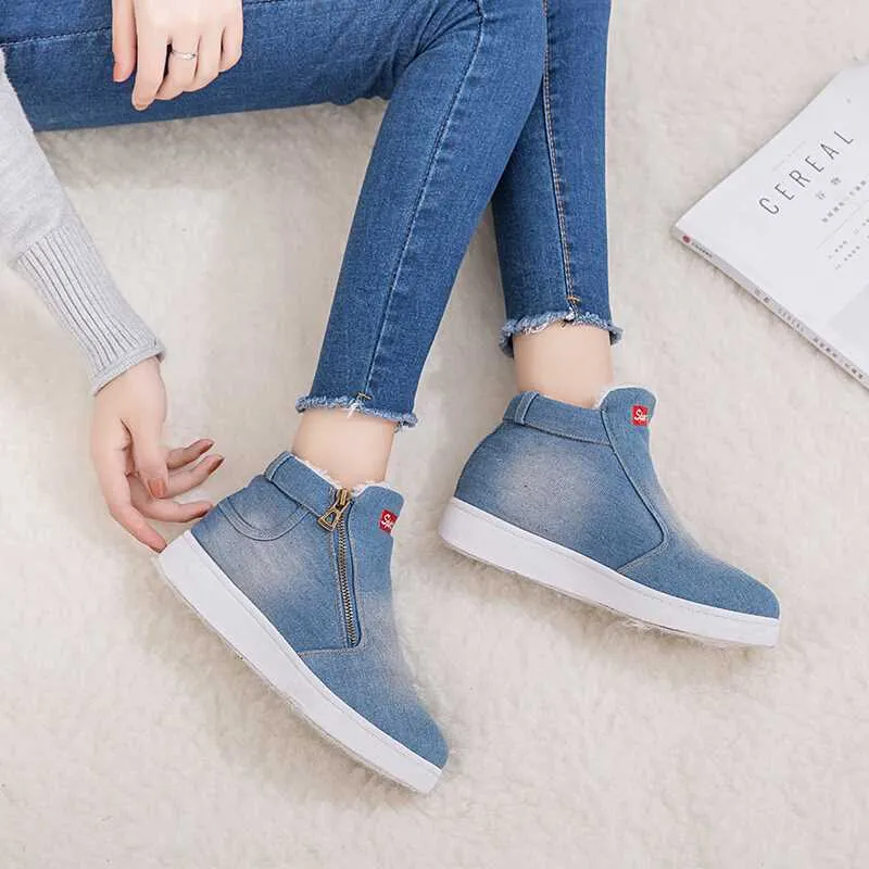 2019 New Winter Denim Short Boots