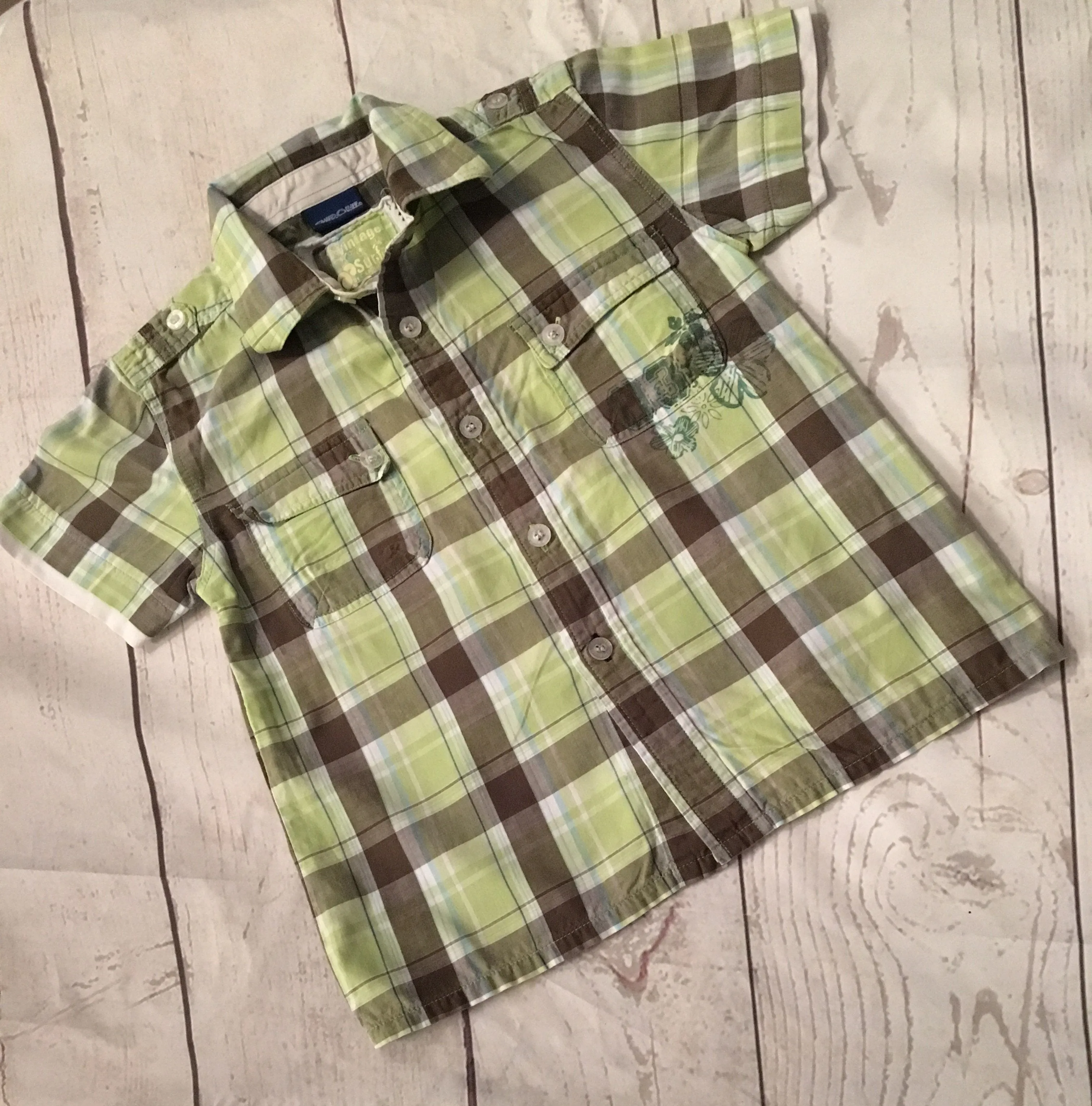 3-4 Years Green Checked Shirt