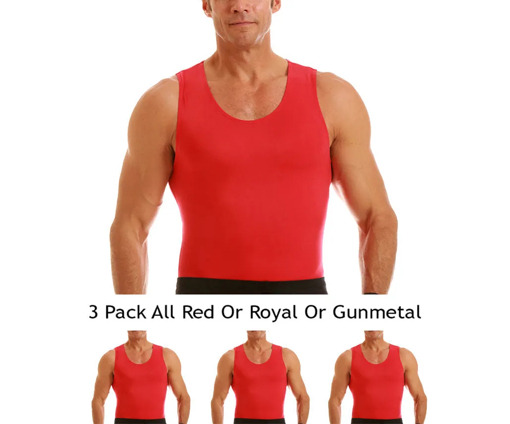 3-Pack Insta Slim Activewear Compression Muscle Tank Shirt MA0003BT by InstantFigure - InstaSlim - InstantRecoveryMD