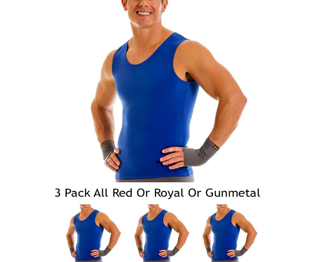 3-Pack Insta Slim Activewear Compression Muscle Tank Shirt MA0003BT by InstantFigure - InstaSlim - InstantRecoveryMD