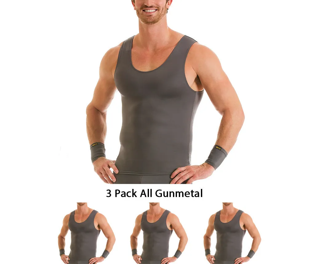 3-Pack Insta Slim Activewear Compression Muscle Tank Shirt MA0003BT by InstantFigure - InstaSlim - InstantRecoveryMD