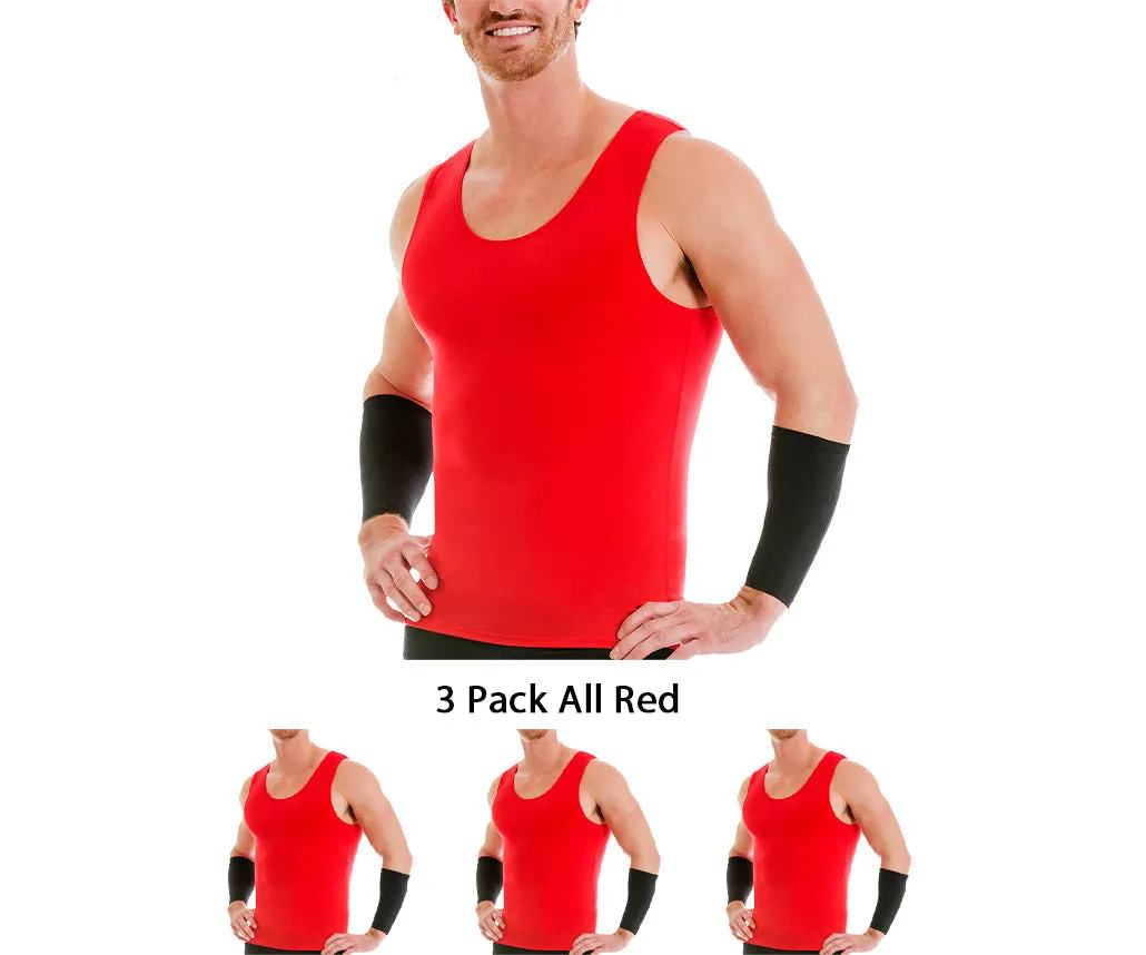 3-Pack Insta Slim Activewear Compression Muscle Tank Shirt MA0003BT by InstantFigure - InstaSlim - InstantRecoveryMD