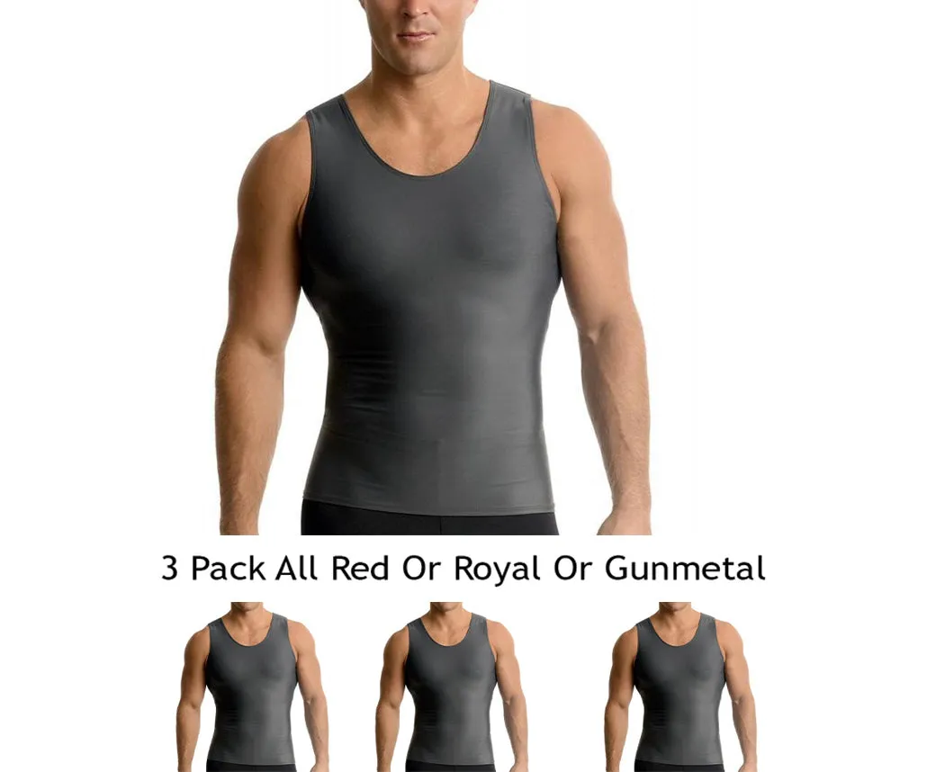 3-Pack Insta Slim Activewear Compression Muscle Tank Shirt MA0003BT by InstantFigure - InstaSlim - InstantRecoveryMD