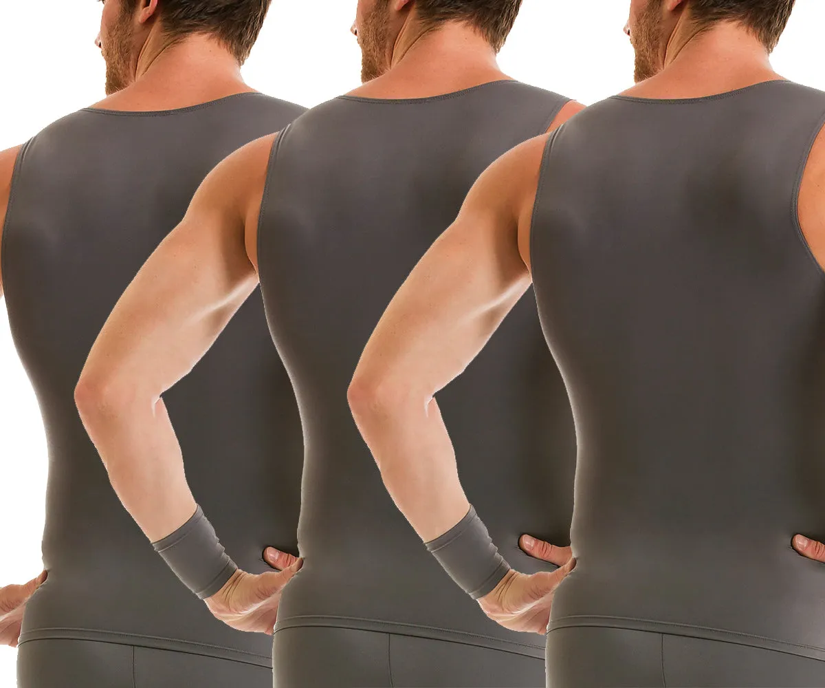 3-Pack Insta Slim Activewear Compression Muscle Tank Shirt MA0003BT by InstantFigure - InstaSlim - InstantRecoveryMD