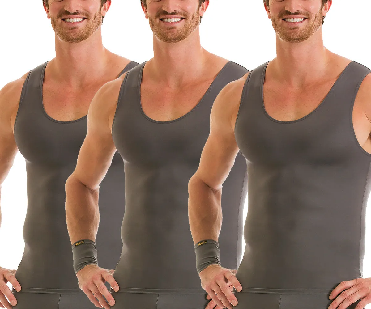 3-Pack Insta Slim Activewear Compression Muscle Tank Shirt MA0003BT by InstantFigure - InstaSlim - InstantRecoveryMD