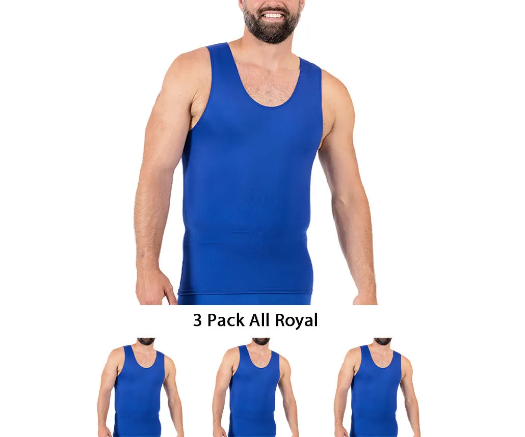 3-Pack Insta Slim Activewear Compression Muscle Tank Shirt MA0003BT by InstantFigure - InstaSlim - InstantRecoveryMD
