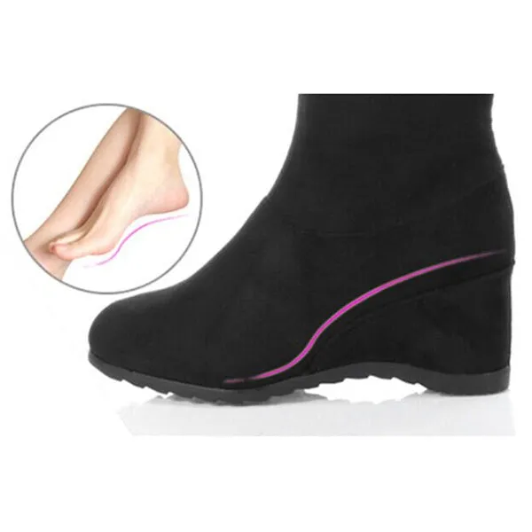34-43 Winter Spring Ladies Flat Bottom Boots Shoes Over The Knee High Leg Suede Long Boots