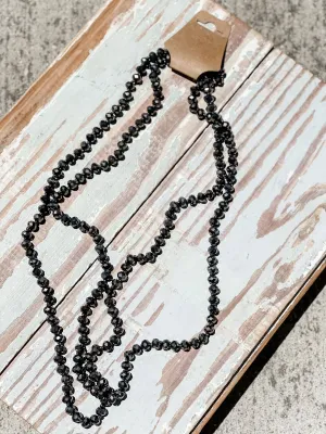60" Bead Necklace || Gunmetal Shine