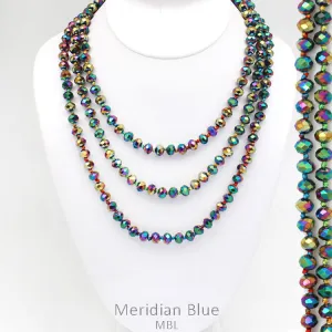 60" Bead Necklace || Meridian Blue Metallic