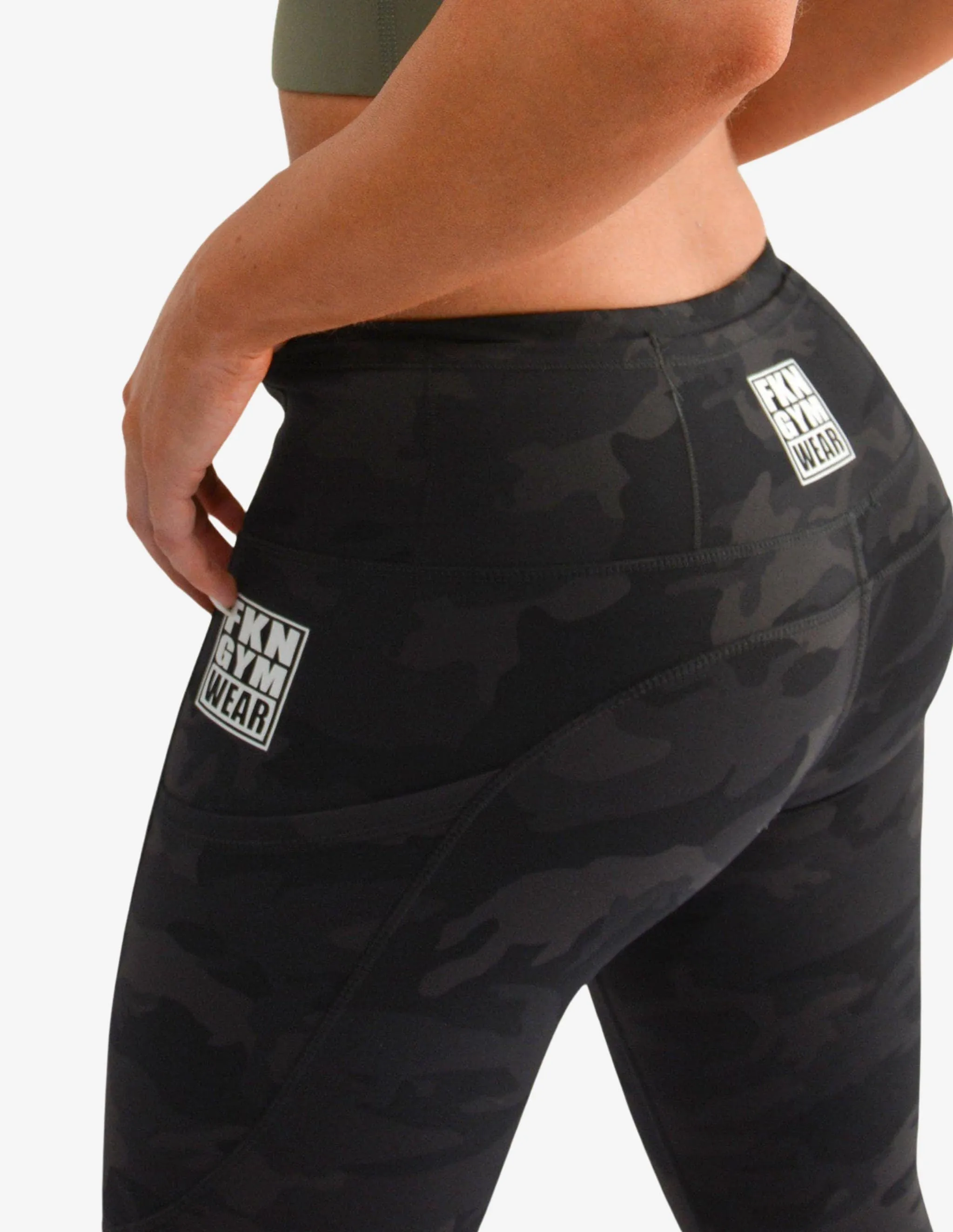 A2G Gym Leggings | Camo Black 7/8