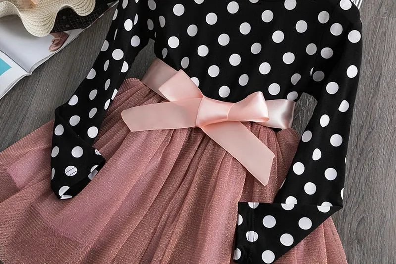 Adorable Polka Dot Party: Fall Tulle Dresses for Girls - Evening and Costume Wear