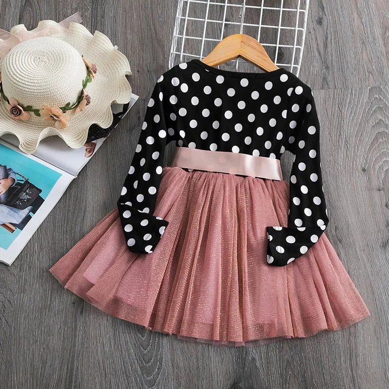 Adorable Polka Dot Party: Fall Tulle Dresses for Girls - Evening and Costume Wear