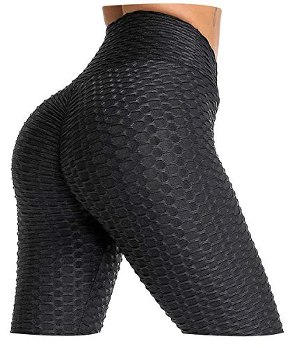 AIMILIA Butt Lifting Anti Cellulite Sexy Leggings for Women High Waisted Yoga Pants Workout Tummy Control Sport Tights Black