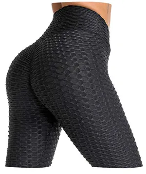 AIMILIA Butt Lifting Anti Cellulite Sexy Leggings for Women High Waisted Yoga Pants Workout Tummy Control Sport Tights Black
