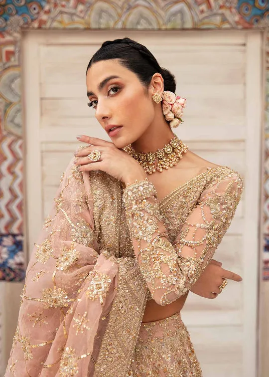 Alluring Pink Shade Luxury Pakistani Wedding Dress in Lehenga Choli Style