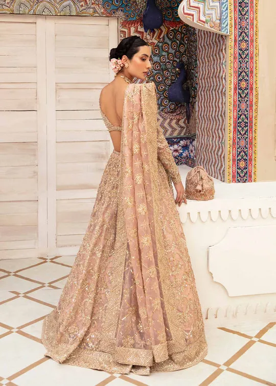 Alluring Pink Shade Luxury Pakistani Wedding Dress in Lehenga Choli Style