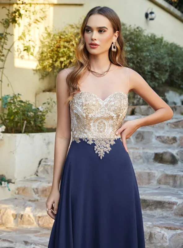 Appliques Cheap Long Prom Dresses Dusty Rose Evening Party Gown