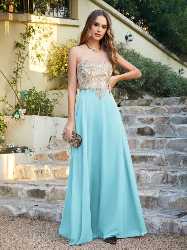 Appliques Cheap Long Prom Dresses Dusty Rose Evening Party Gown