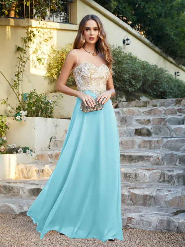 Appliques Cheap Long Prom Dresses Dusty Rose Evening Party Gown