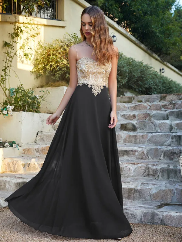 Appliques Cheap Long Prom Dresses Dusty Rose Evening Party Gown