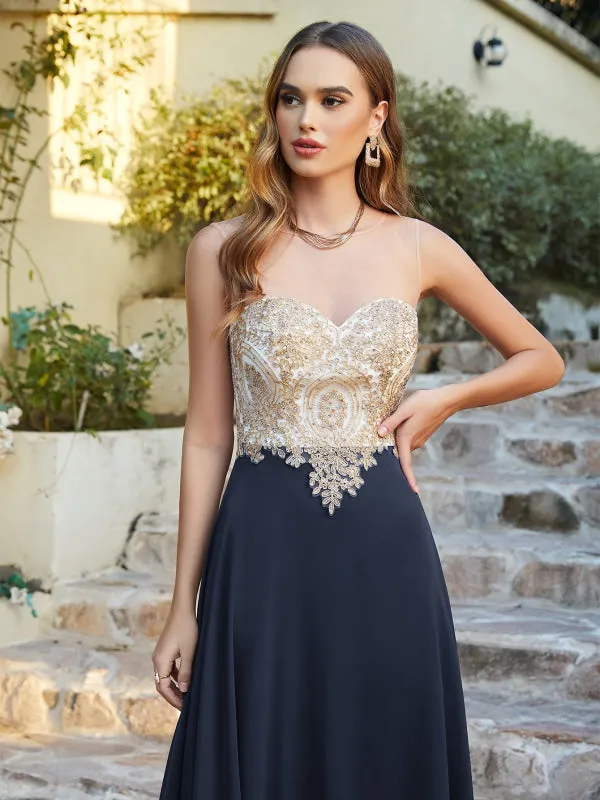 Appliques Cheap Long Prom Dresses Dusty Rose Evening Party Gown