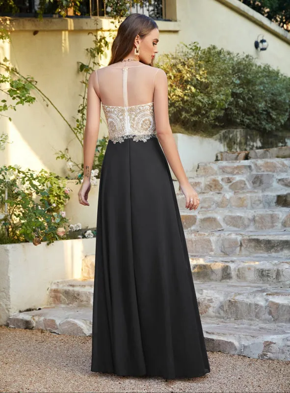 Appliques Cheap Long Prom Dresses Dusty Rose Evening Party Gown