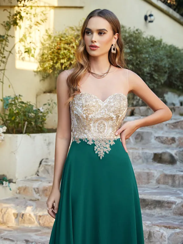 Appliques Cheap Long Prom Dresses Dusty Rose Evening Party Gown