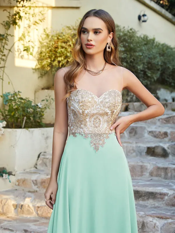 Appliques Cheap Long Prom Dresses Dusty Rose Evening Party Gown
