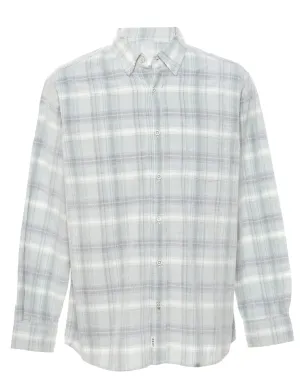 Aqua Blue Corduroy Checked Shirt - XL