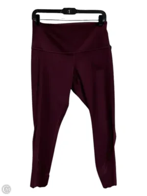 Athletic Leggings By Lululemon In Maroon, Size: M