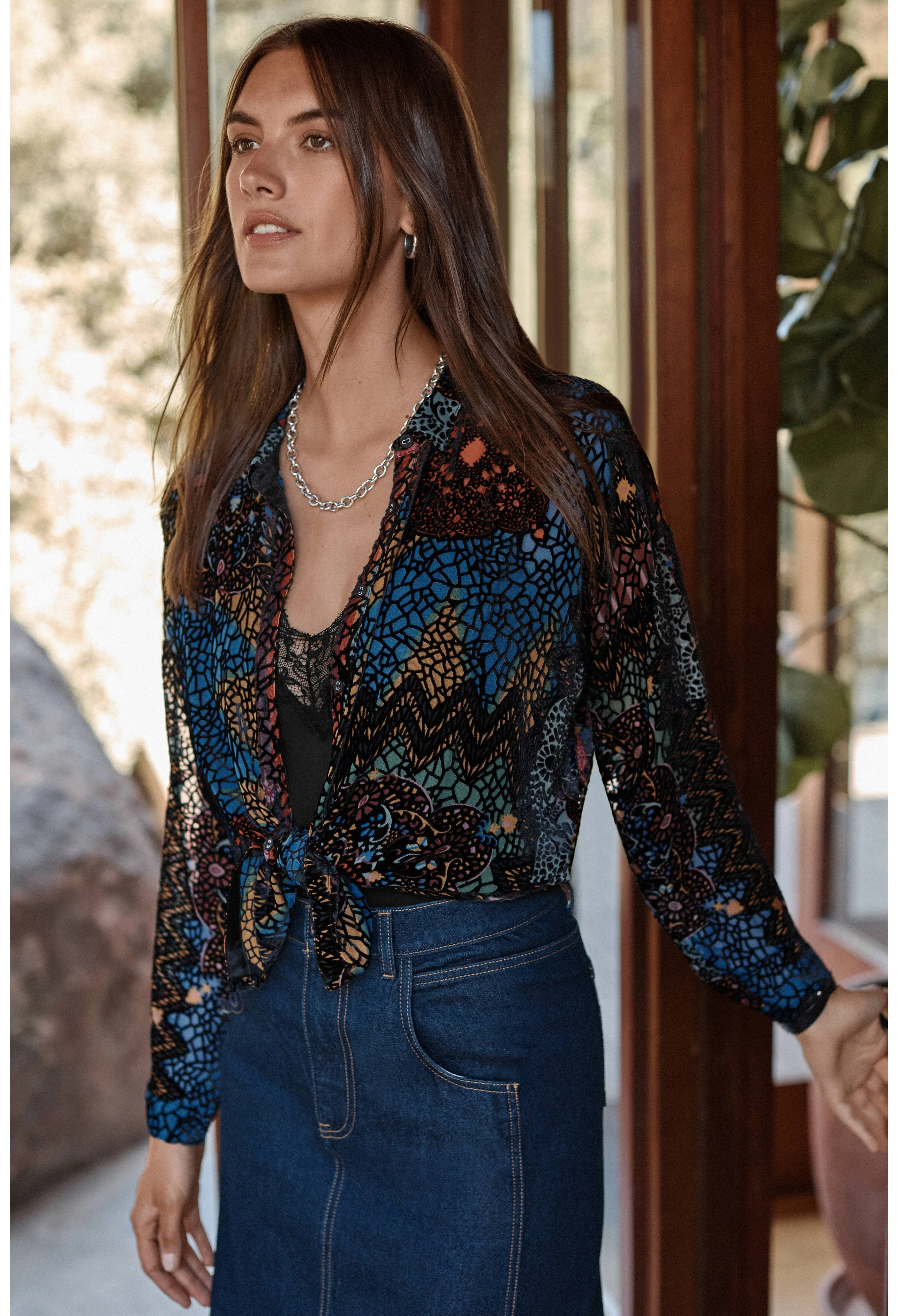 Audrey Oversized Burnout Shirt