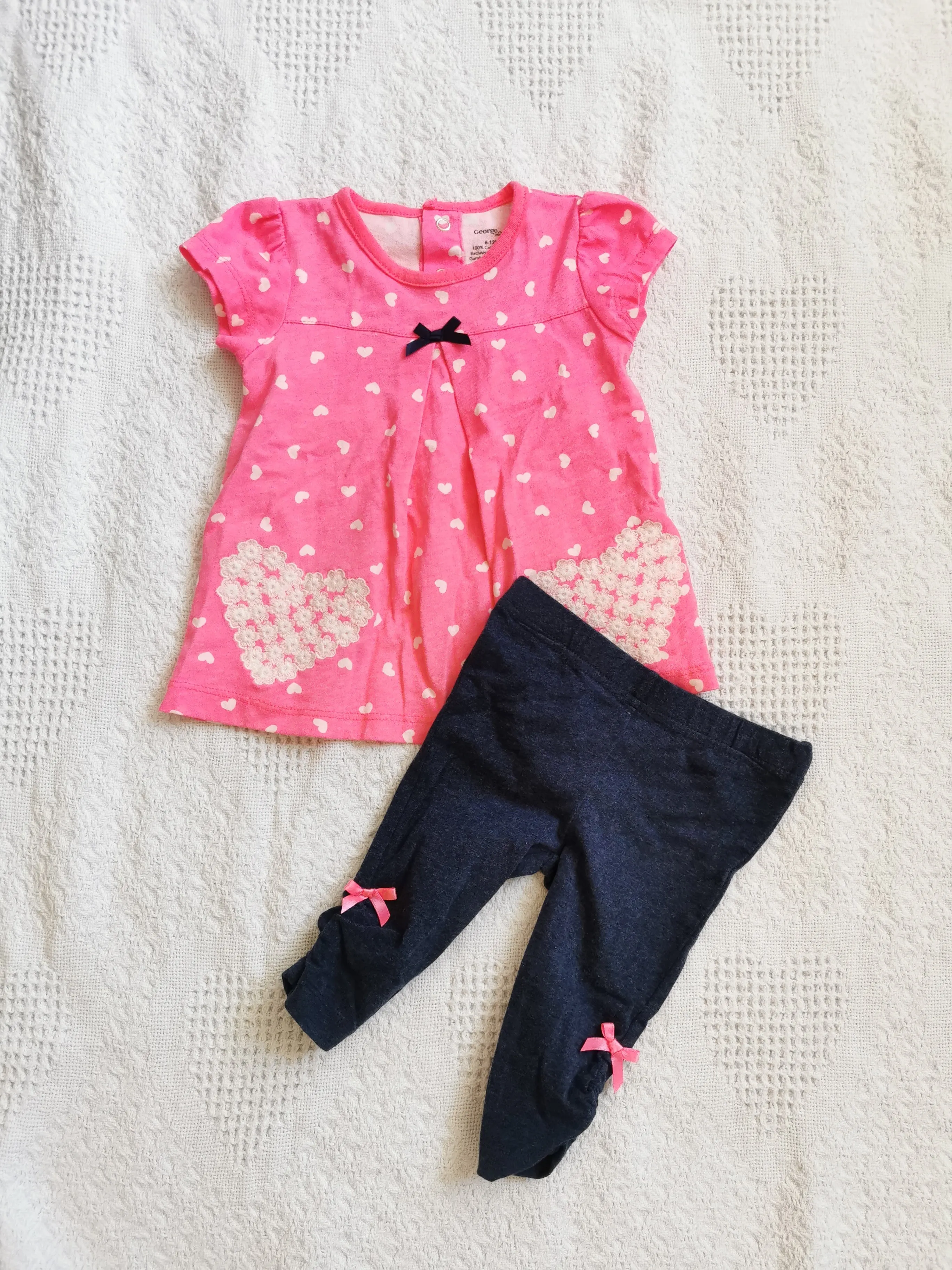 BABY GIRL SIZE 6/12 MONTHS - GEORGE, Matching 2 Piece Outfit NWOT B36