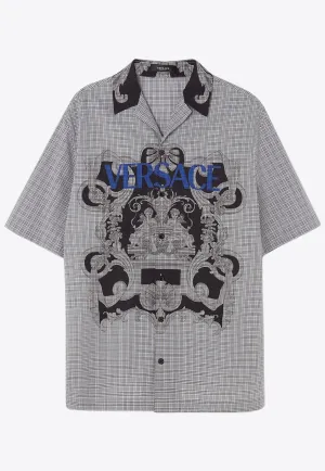 Baroque Print Button-Down Checked Shirt