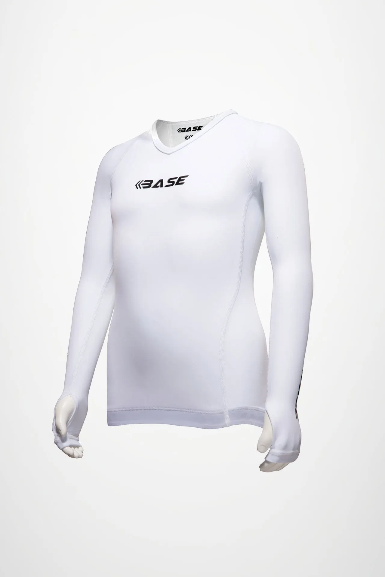 BASE Youth Long Sleeve Compression Tee - White