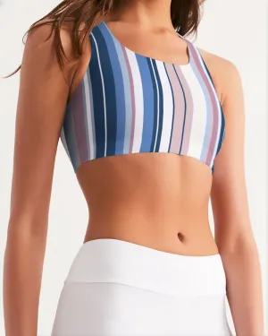 BEACH STRIPE Women's Seamless Sports Bra