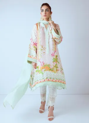 Beautiful Pakistani printed dress in lavish pink color # P2275