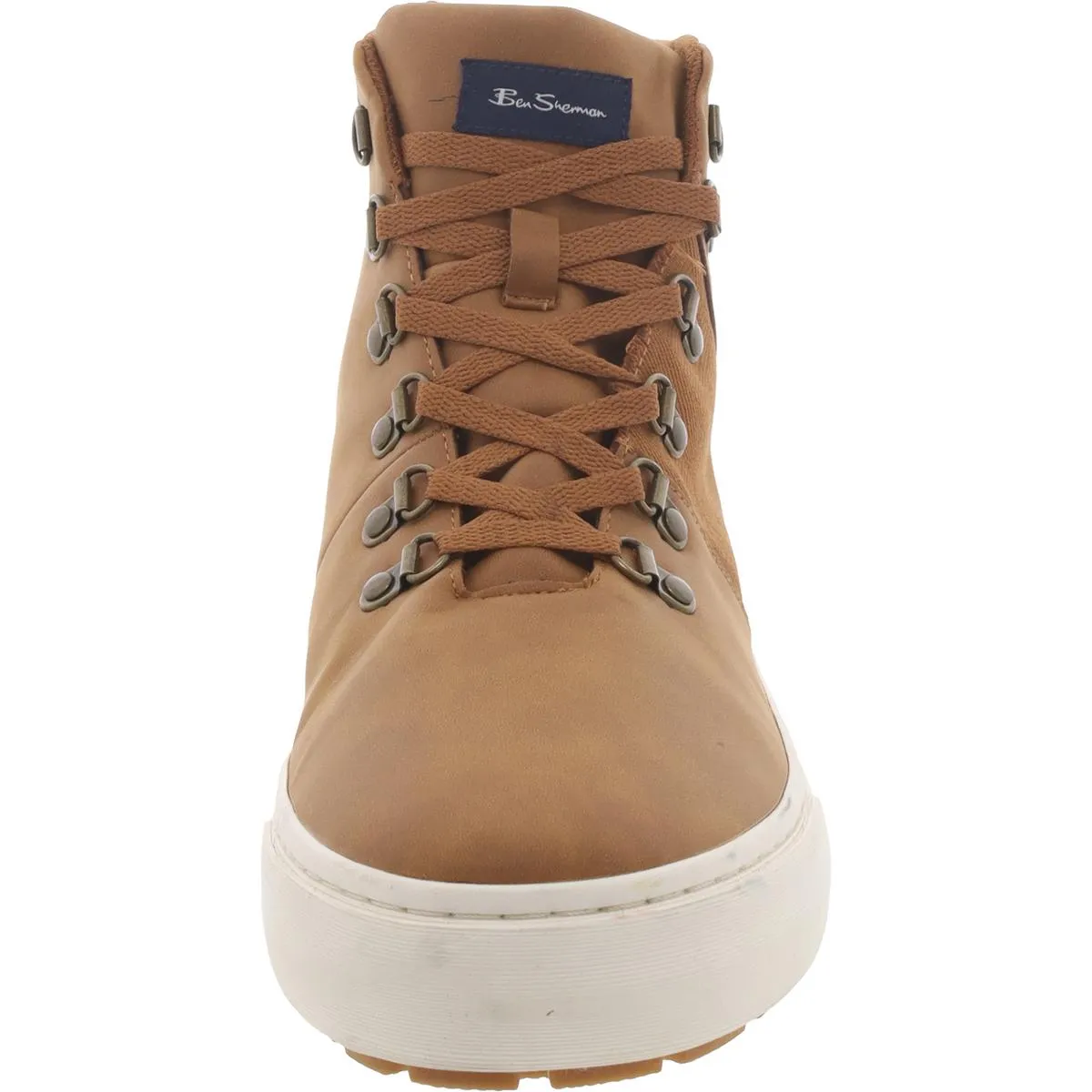 Ben Sherman Mens Faux Leather Lugged Sole Hiking Boots