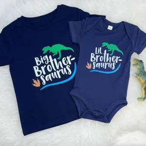 Big Brother Little Brother Saurus Dinosaur T Shirt Set