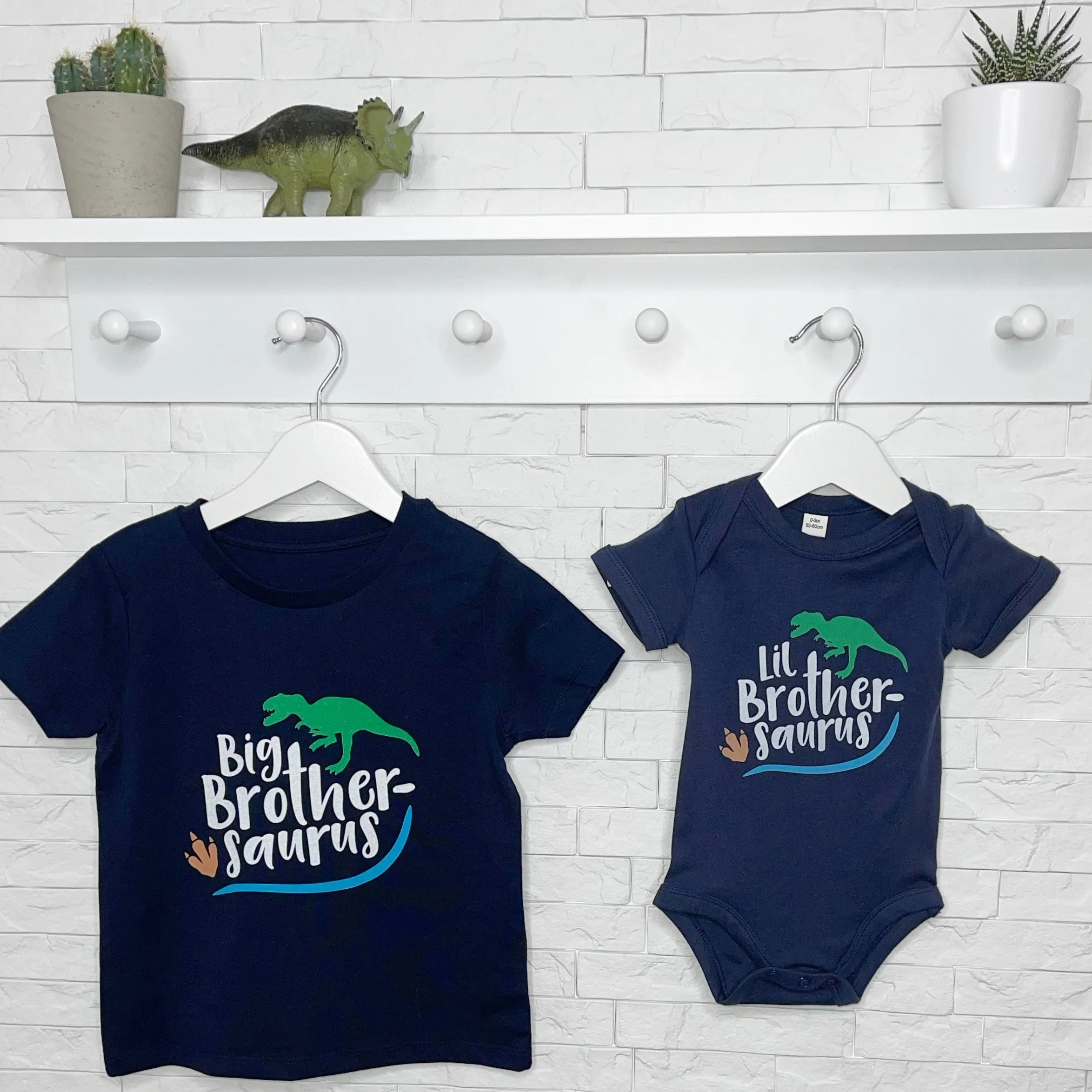 Big Brother Little Brother Saurus Dinosaur T Shirt Set