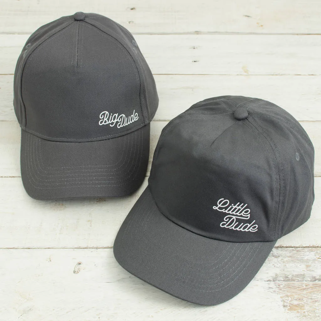 Big Dude Little Dude Retro Father And Son Baseball Caps