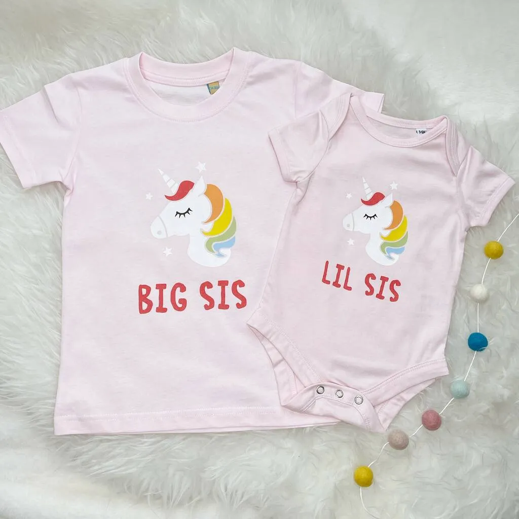 Big Sis or Lil Sis Single Unicorn T Shirt