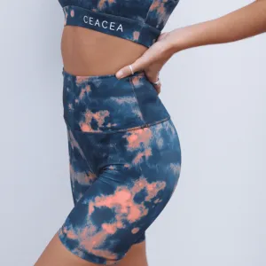 Biker Shorts - Navy Tie Dye