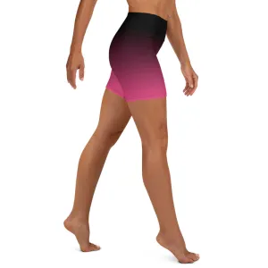 Black and Pink Ombre Yoga Shorts