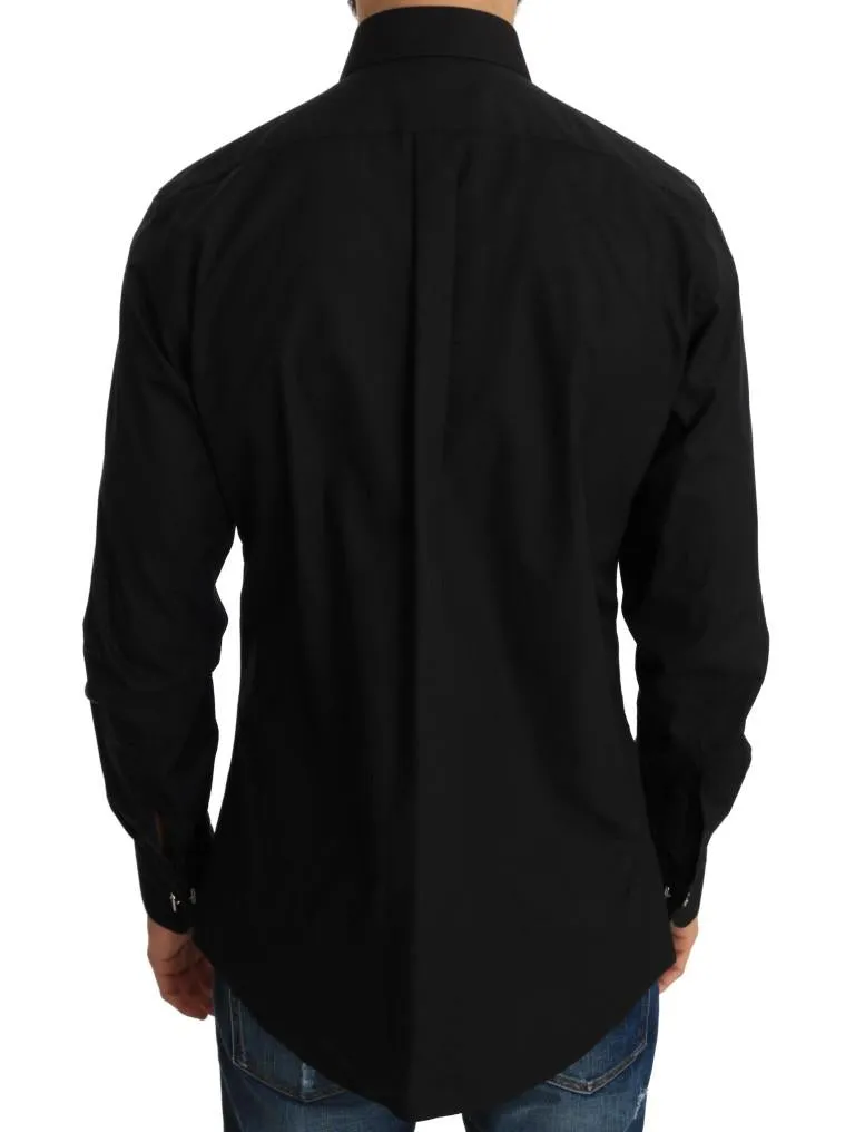 Black Formal Slim Fit Cotton Shirt